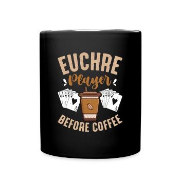 Euchre Joueur Avant Le Jeu De Cartes De Café Amateur De Café - Mug uni - noir - Devant
