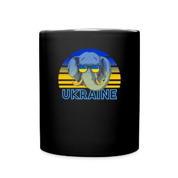 Ukraine - Tasse einfarbig - Schwarz - Vorne