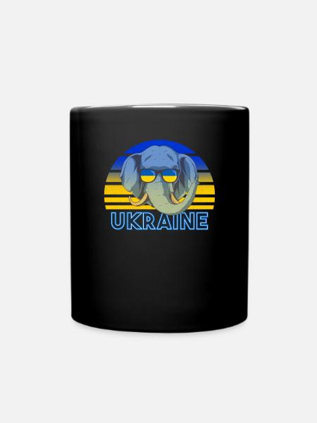 Ukraine - Tasse einfarbig - Schwarz