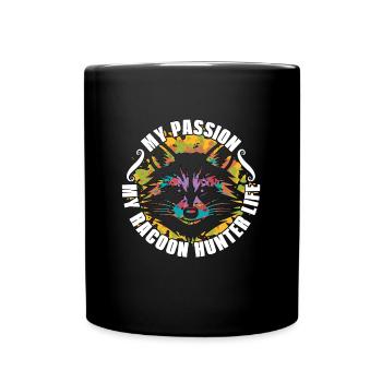 Racoon Hunter My Passion My Racoon Hunting Dogs - Tasse einfarbig - Schwarz - Vorne