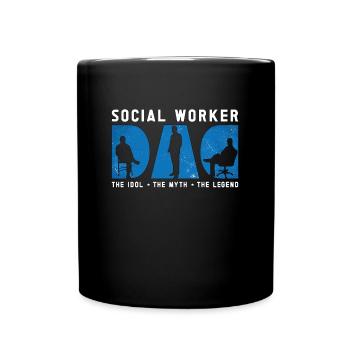 Travailleur social Papa L’idole Le mythe Travail social - Mug uni - noir - Devant