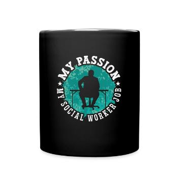 Assistante sociale Ma passion Ma conseillère sociale Aide - Mug uni - noir - Devant