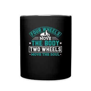 Motorroller - Tasse einfarbig - Schwarz - Vorne