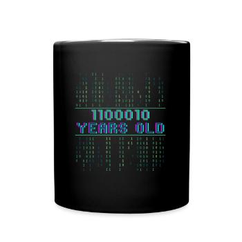 98th Birthday 98 Years Old Binary Code Coder - Full Colour Mug - black - Front