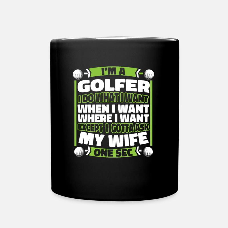 Golf Golfer Golfen - Tasse einfarbig - Schwarz
