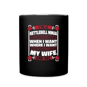 Kettlebell - Tasse einfarbig - Schwarz - Vorne