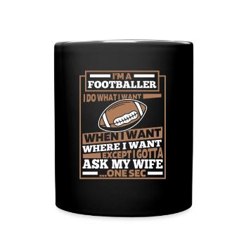 American Football - Tasse einfarbig - Schwarz - Vorne