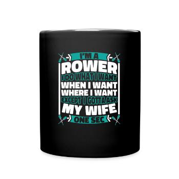 Rudern Ruderer - Tasse einfarbig - Schwarz - Vorne