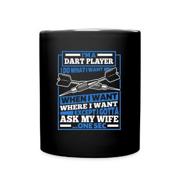 Dart player - Full Colour Mug - black - Front