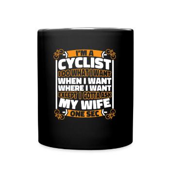 Rennrad Radsport Radsportler - Tasse einfarbig - Schwarz - Vorne