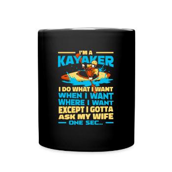 Kajaker - Tasse einfarbig - Schwarz - Vorne