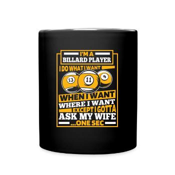 Billard - Tasse einfarbig - Schwarz - Vorne