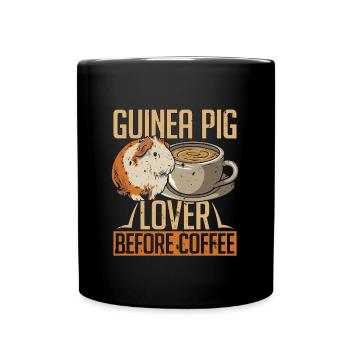 Amateur de cochons d’Inde avant de caresser Zoo Amateur de café - Mug uni - noir - Devant