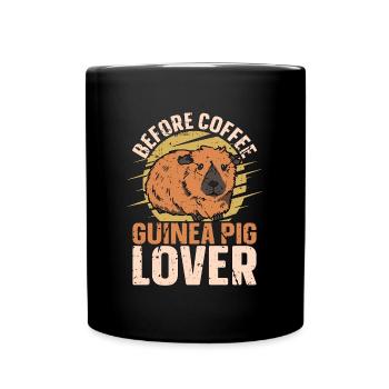 Amateur de cochon d’Inde Le café aime Hamster Amateur de café - Mug uni - noir - Devant