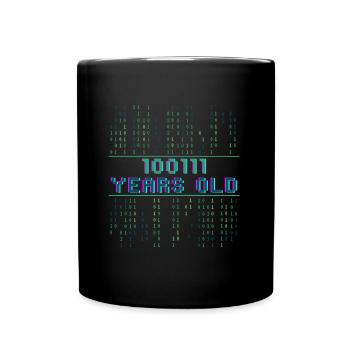 39. Geburtstag 39 Jahre alt Binärcode Coder - Tasse einfarbig - Schwarz - Vorne