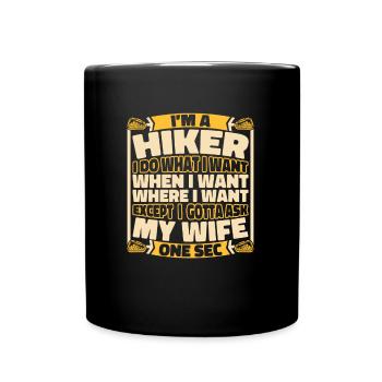Wandern Wanderer - Tasse einfarbig - Schwarz - Vorne