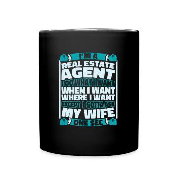 Immobilienmakler - Tasse einfarbig - Schwarz - Vorne