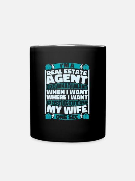 Immobilienmakler - Tasse einfarbig - Schwarz