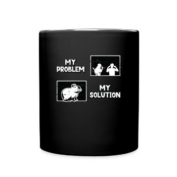 Capybara Lover My Problem My Pictogram Dad Mom - Tasse einfarbig - Schwarz - Vorne