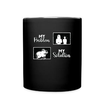Capybara Amoureux Mon Problème Mon Pictogramme Maman Papa - Mug uni - noir - Devant