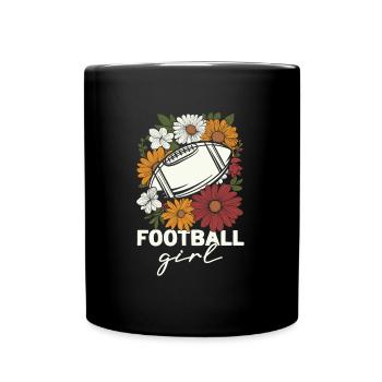 American Football Football Girl - Full Colour Mug - black - Front