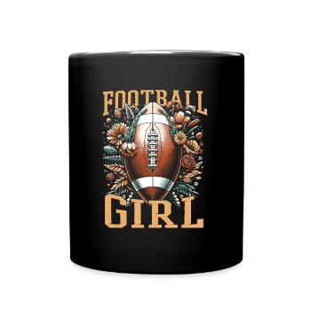 American Football Football Girl - Full Colour Mug - black - Front