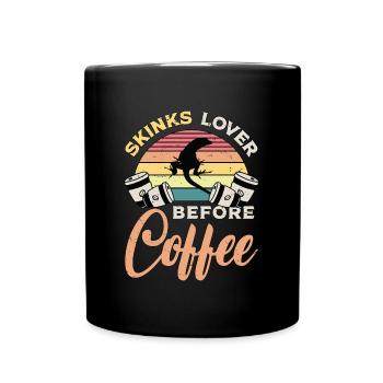 Amateur de scinques avant le café Reptiles Amateur de café - Mug uni - noir - Devant
