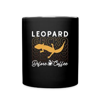 Léopard Gecko Amateur Avant Reptiles Amateur de café - Mug uni - noir - Devant