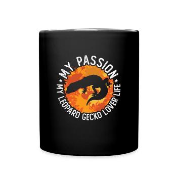 Leopard Gecko Lover My Passion My Leopard Reptile - Full Colour Mug - black - Front