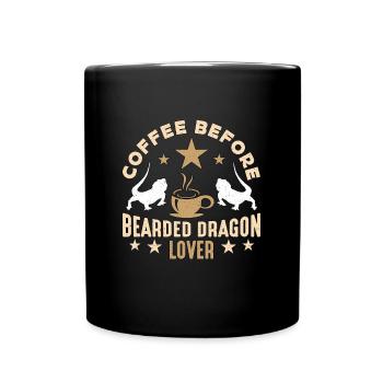 Bearded Dragon Coffee Herpetologist Coffee Lover - Full Colour Mug - black - Front