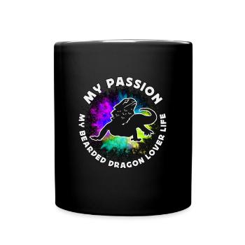 Amoureux du dragon barbu Ma passion Mon reptile barbu - Mug uni - noir - Devant