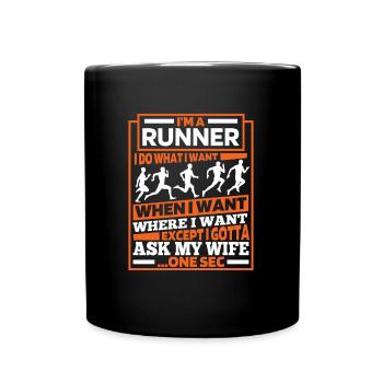 Runner Jogger Runner Running - Full Colour Mug - black - Front