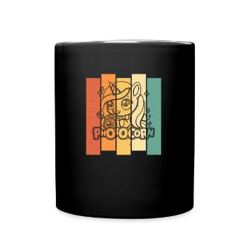 Fotograf Fotografie Kamera Einhorn Photocorn - Tasse einfarbig - Schwarz - Vorne