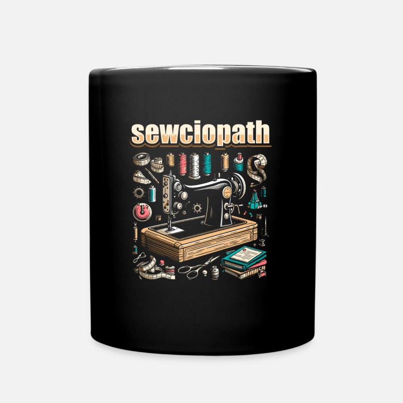 Nähen Nähmaschine Sewciopath - Tasse einfarbig - Schwarz