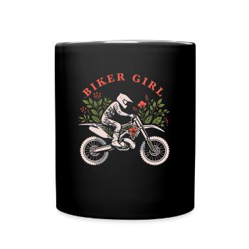 Mx Motocross Dirt Bike Biker Girl - Tasse einfarbig - Schwarz - Vorne