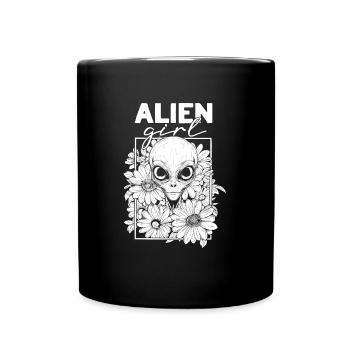 Alien Außerirdischer Alien Girl - Tasse einfarbig - Schwarz - Vorne