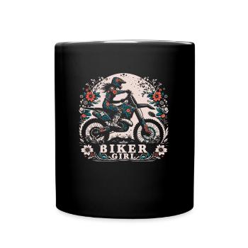 Mx Motocross Dirt Bike Biker Girl - Tasse einfarbig - Schwarz - Vorne