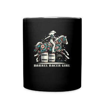 Fassrennen Westernreiten Barrel Racing - Tasse einfarbig - Schwarz - Vorne