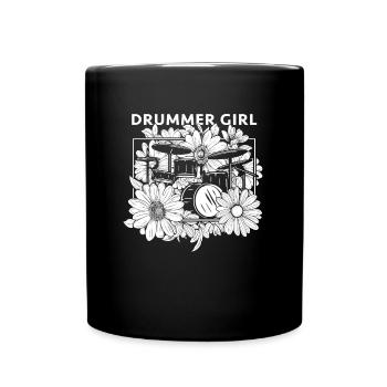 Batterie Batteur Batteur Batteur Fille - Mug uni - noir - Devant