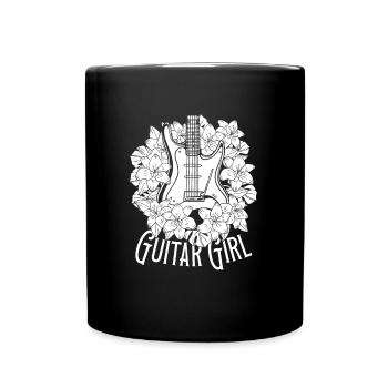 E Gitarre Elektrogitarre Guitar Girl - Tasse einfarbig - Schwarz - Vorne
