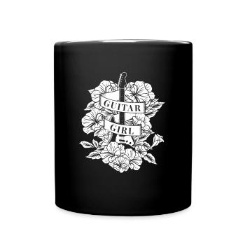 E Gitarre Elektrogitarre Guitar Girl - Tasse einfarbig - Schwarz - Vorne
