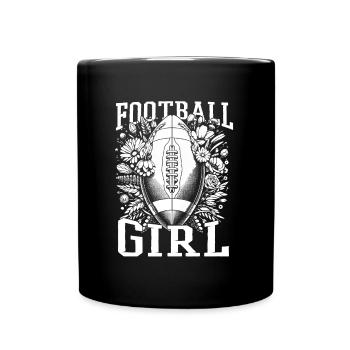 American Football Football Girl - Full Colour Mug - black - Front