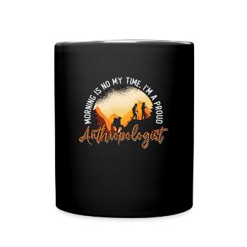 Anthropologie Le matin n’est pas mon heure Archéologue - Mug uni - noir - Devant