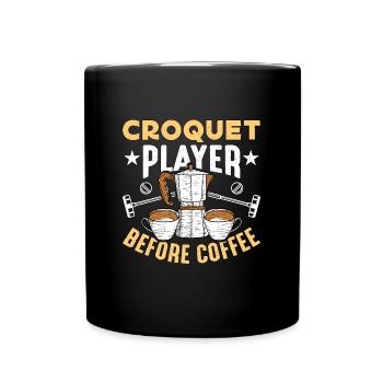 Joueur de croquet avant le maillet de café amateur de café - Mug uni - noir - Devant