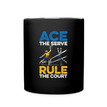 Volleyball Volleyballer - Tasse einfarbig - Schwarz - Vorne