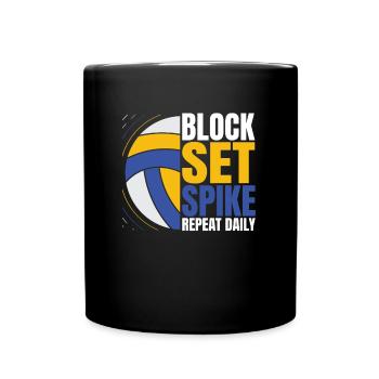 Volleyball Volleyballer - Tasse einfarbig - Schwarz - Vorne