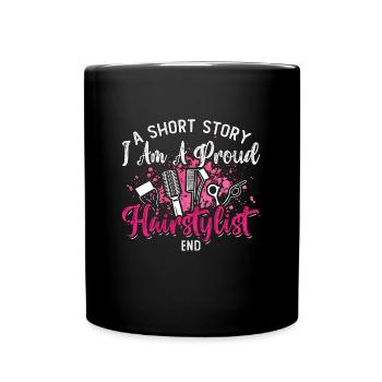 Coiffeur Une petite histoire Je suis un salon de coiffure - Mug uni - noir - Devant