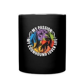 Coonhound Lover My Passion My Coonhound Dog Lover - Full Colour Mug - black - Front