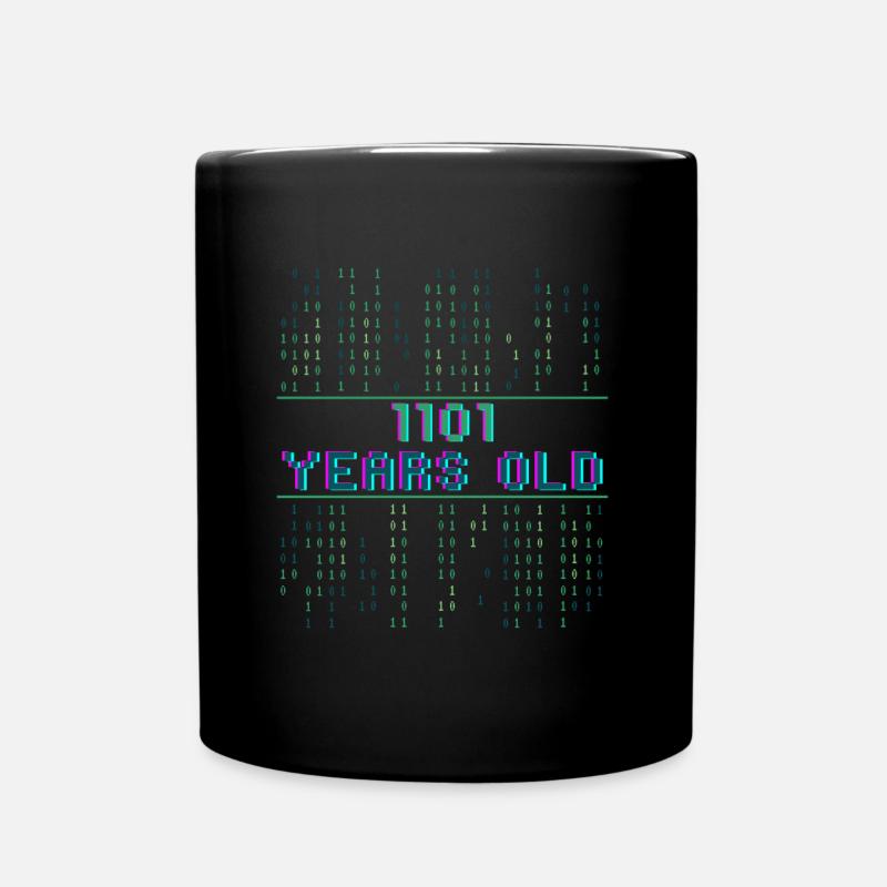 13. Geburtstag 13 Jahre alt Binärcode Informatik - Tasse einfarbig - Schwarz
