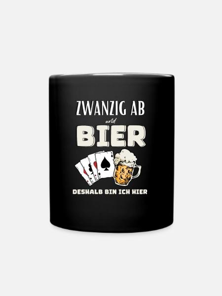 Zwanzig ab und Bier - Tasse einfarbig - Schwarz